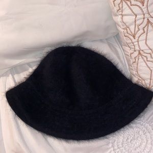 Black fuzzy hat